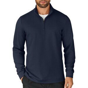 Banana Republic Men's 3XL Navy Blue Half-Zip Pullover Sweatshirt Cotton N0100